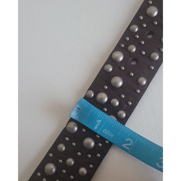 Express Chocolate Brown Studded Belt Sz S Grunge Steampunk Boho Western Rodeo